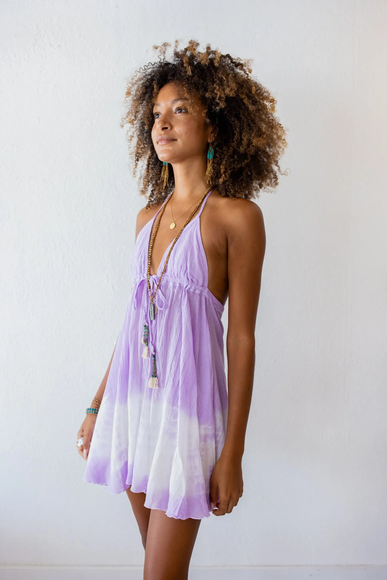 Relaxed Mini Dress In Lavender