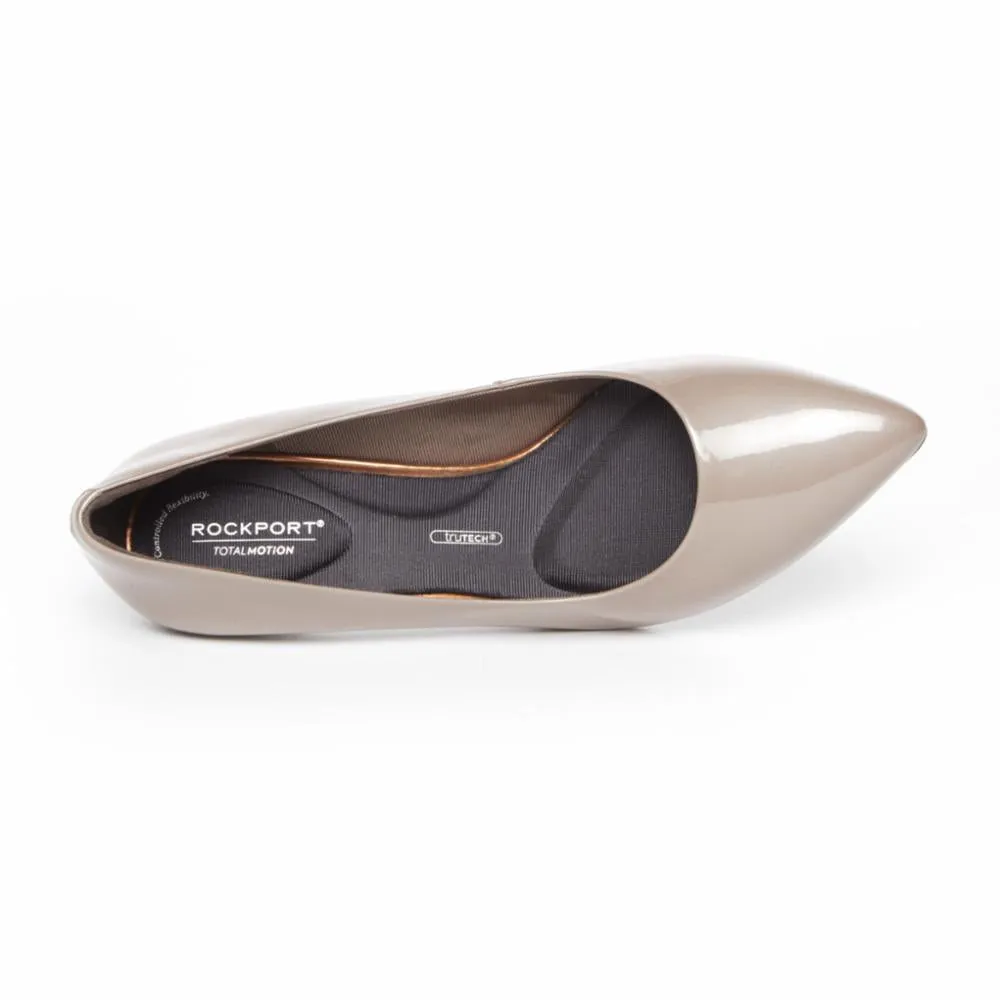 Rockport Women TOTAL MOTION KALILA PUMP TAUPE GREY/PEARL PATENT