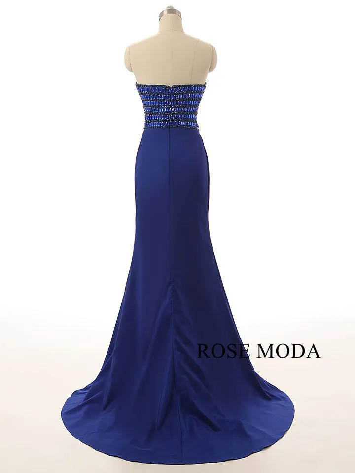 Rosemoda Crystal Blue Evening Dress