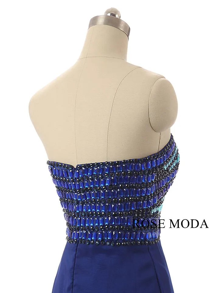 Rosemoda Crystal Blue Evening Dress