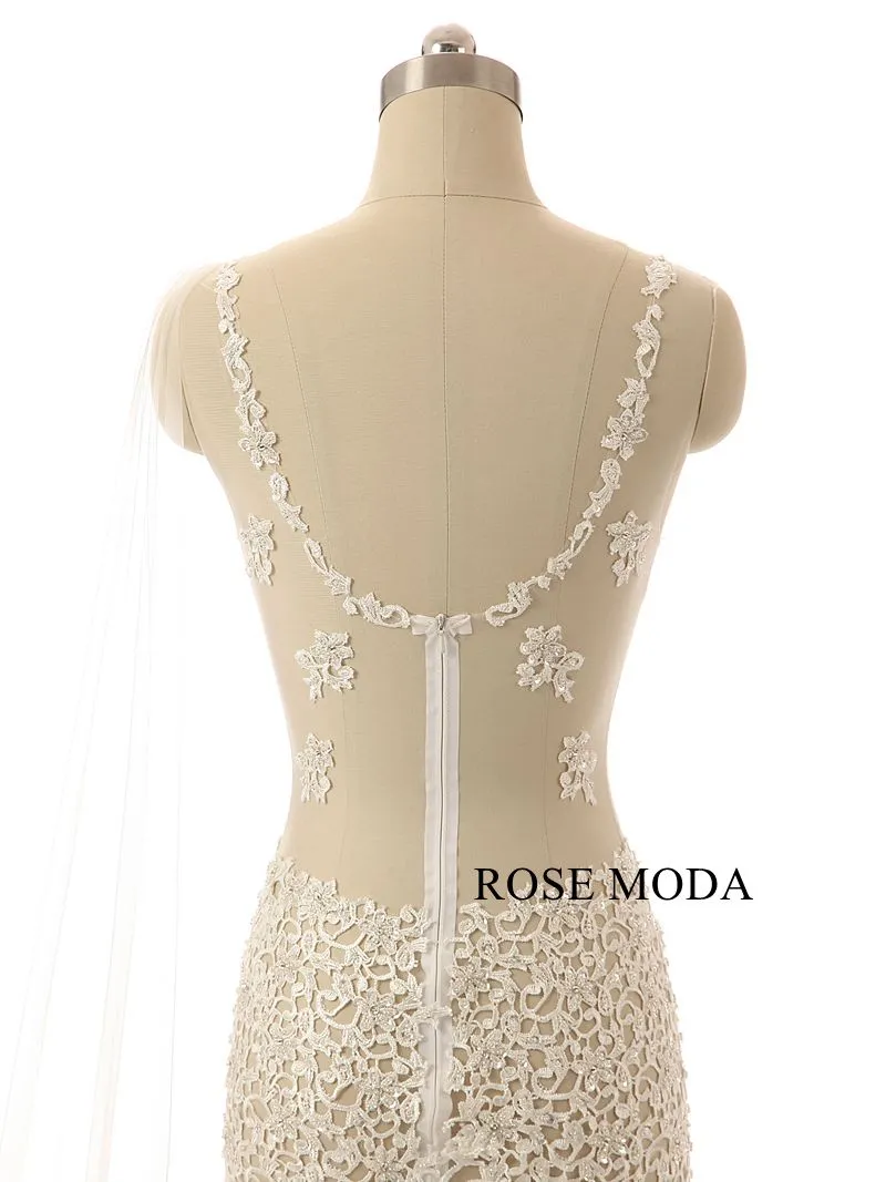 Rosemoda Lace Illusion Long Evening Dress