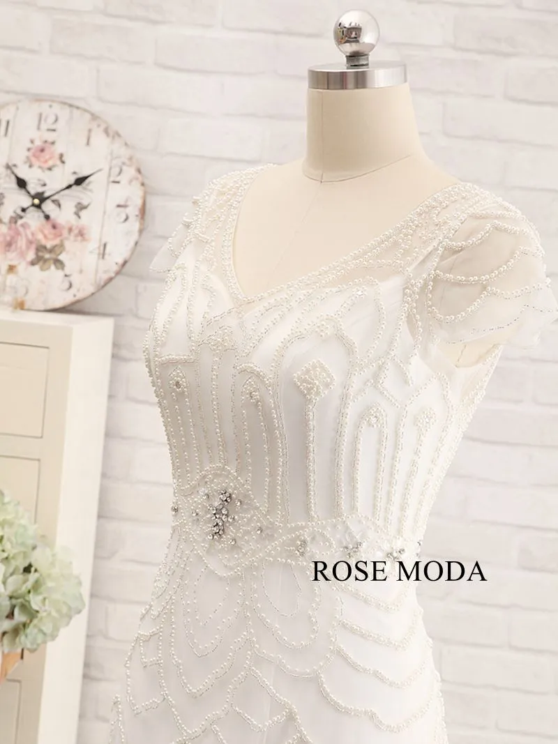 Rosemoda Two Pieces Fitted A Line Heavy Delicate Beadwork Bridal Gown