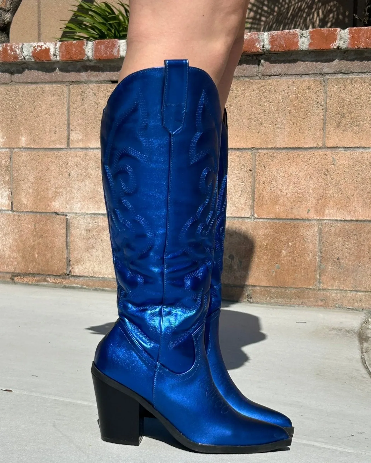 Royal Blue Shiny Cowgirl Boots