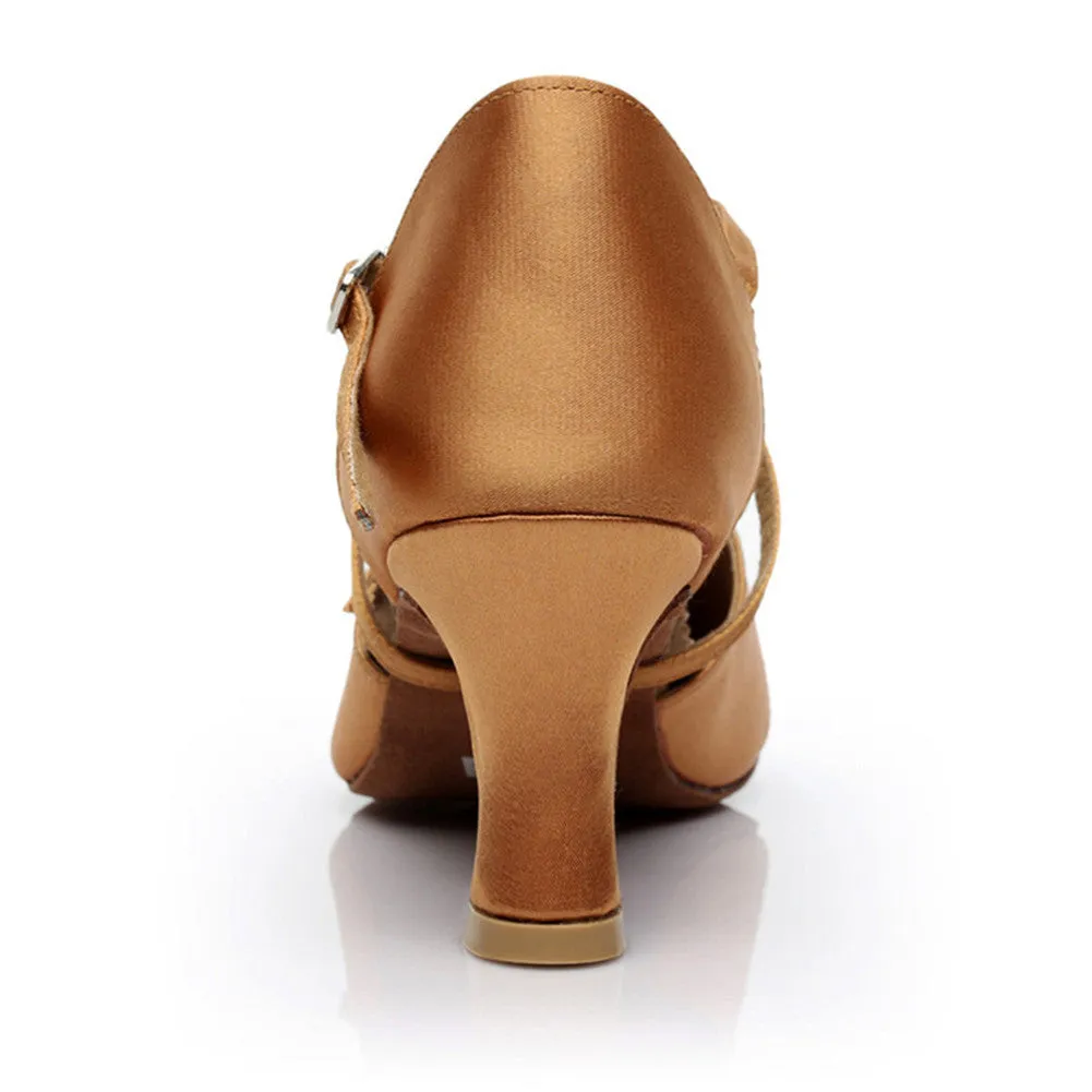 Satin Tango Salsa Ballroom 1.8" 2.7''Heel Latin Dance Shoes