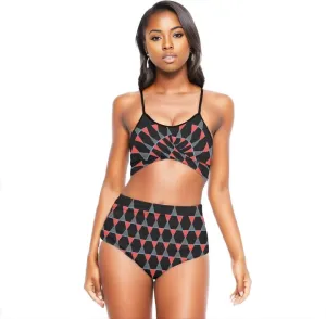Scaled Women's Bikini Sets With Cross Straps