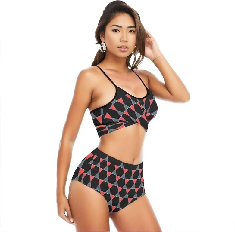 Scaled Women's Bikini Sets With Cross Straps