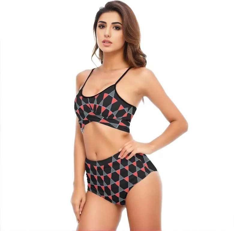Scaled Women's Bikini Sets With Cross Straps