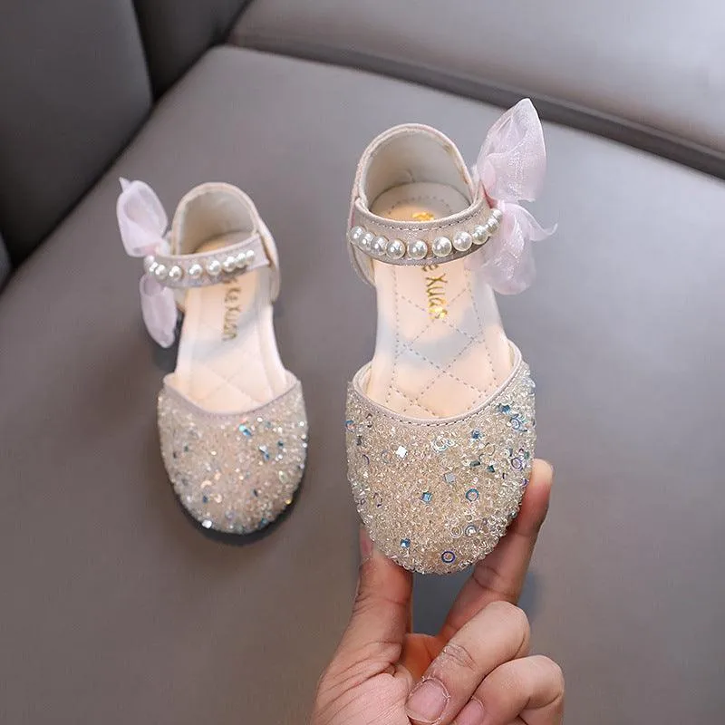 Shiny Princess Shoes Delicate Bow Decorations Full of Princess Charm