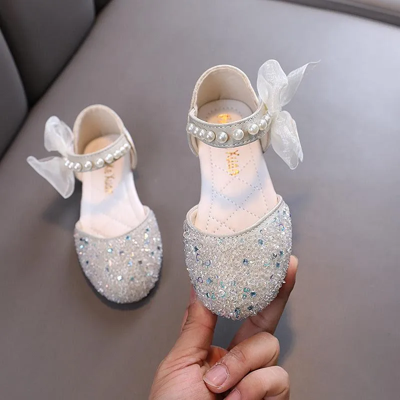 Shiny Princess Shoes Delicate Bow Decorations Full of Princess Charm