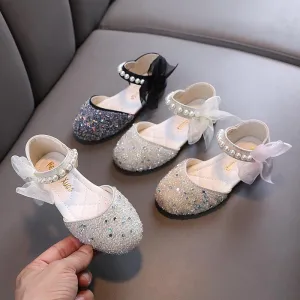 Shiny Princess Shoes Delicate Bow Decorations Full of Princess Charm
