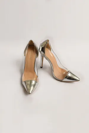 Silver PVC Heels