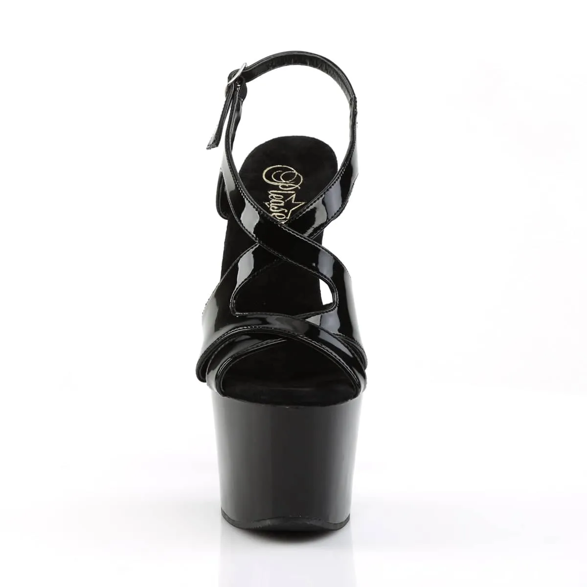 SKY-330 Black Ankle Peep Toe High Heel