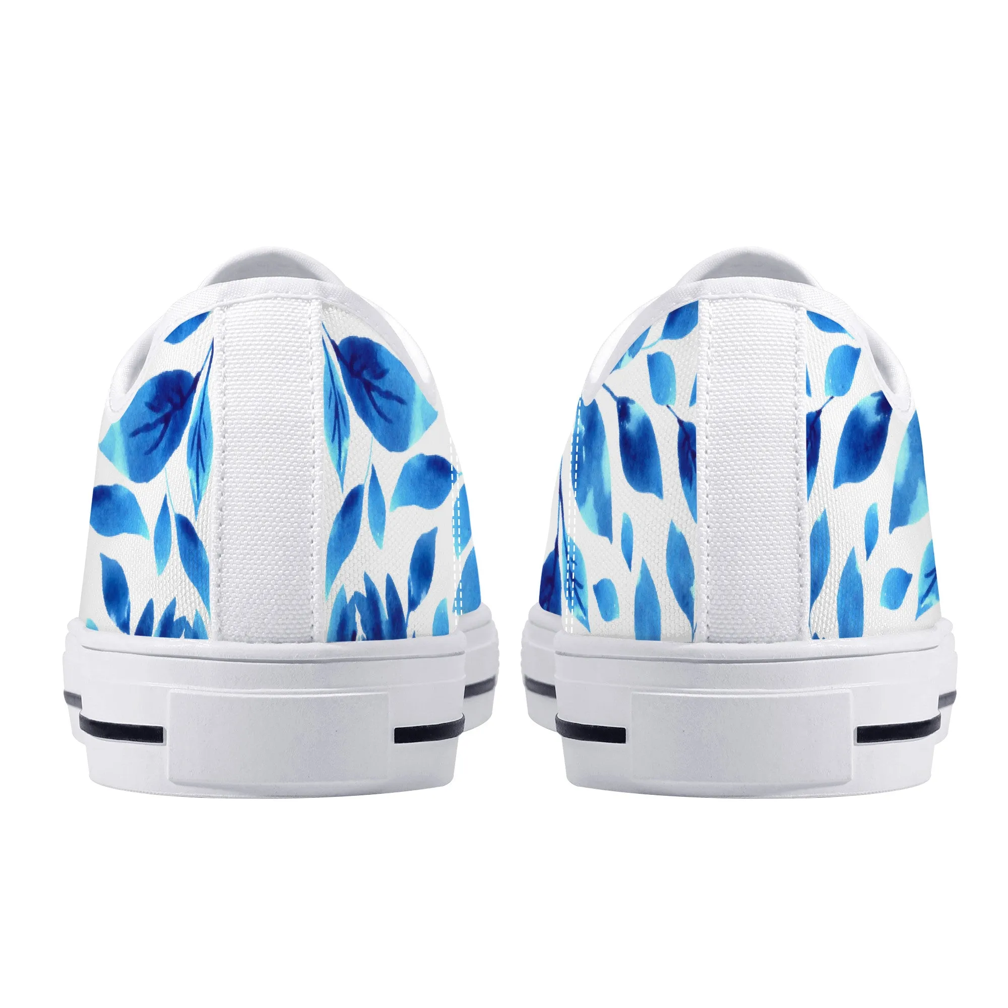 Springtime Blues Floral Print Canvas Sneakers
