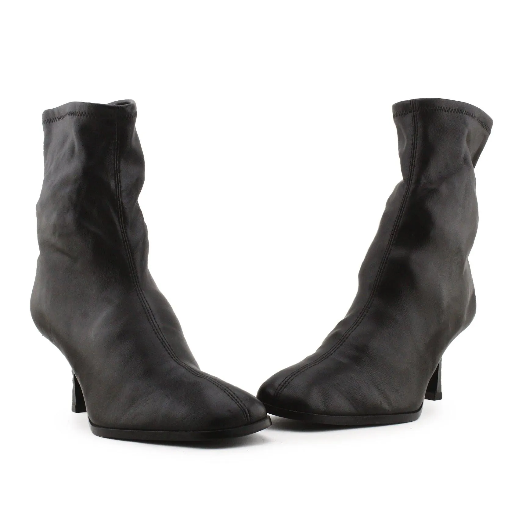Stradivarius Kitten Heels Ankle Boots | 100% Authentic Leather
