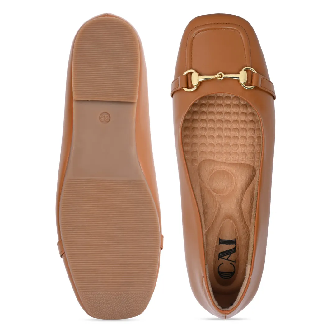 Tan Buckled Ballet