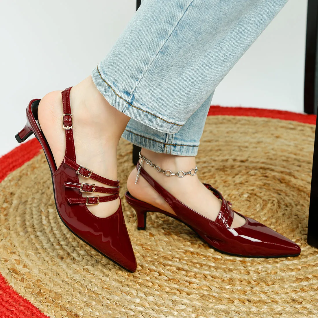 Triple Strap Slingback Sandals