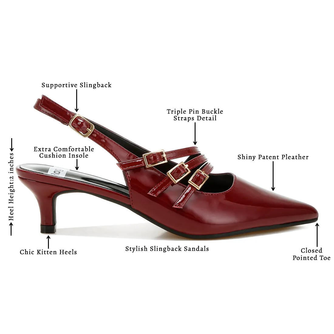 Triple Strap Slingback Sandals