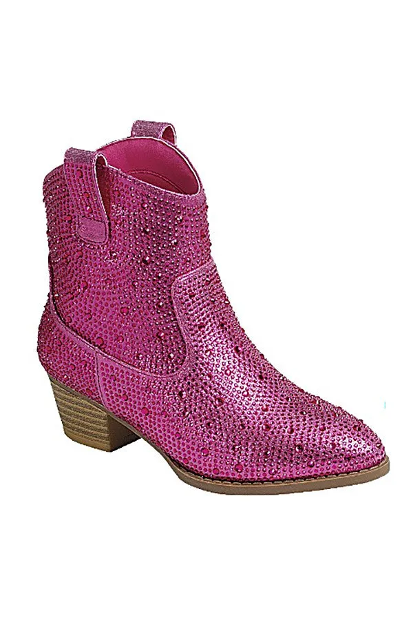 Tween Fuschia Sparkle Booties