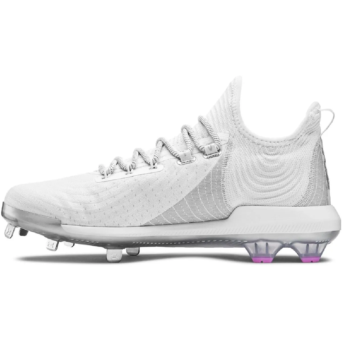 Under Armour Bryce Harper 4 Low Men's Metal Baseball Cleats (White)