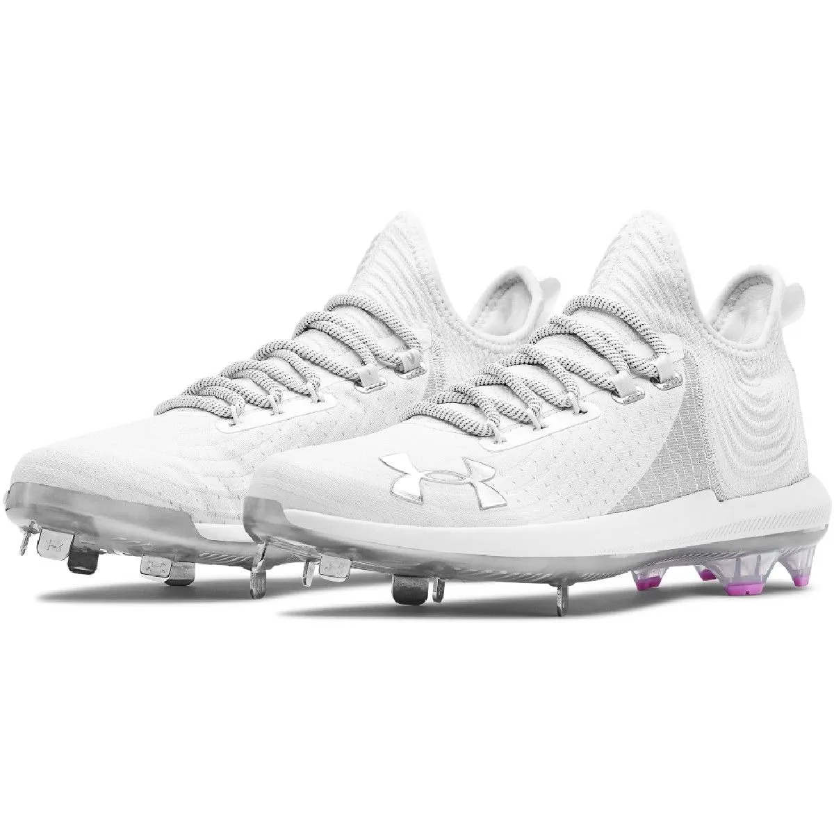 Under Armour Bryce Harper 4 Low Men's Metal Baseball Cleats (White)