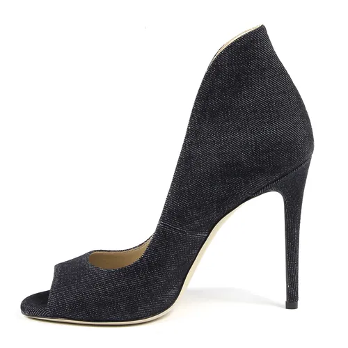 V 1969 Italia Womens Pump Open Toe Black STELLA