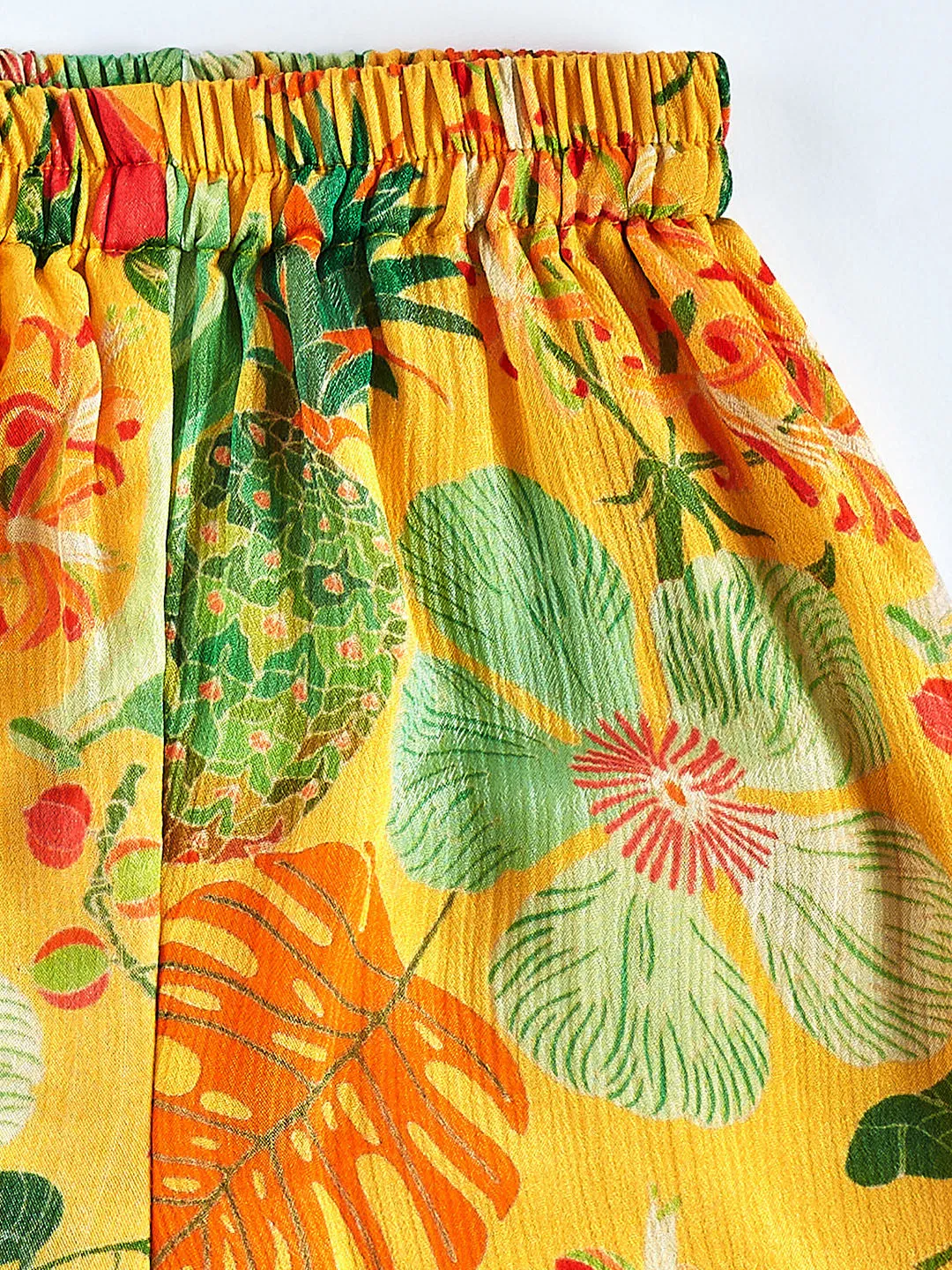 VASTRAMAY Girls' Yellow Kurta Sharara And Dupatta Set