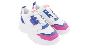 Versace Jeans Couture White Blue Signature Fashion Sneakers