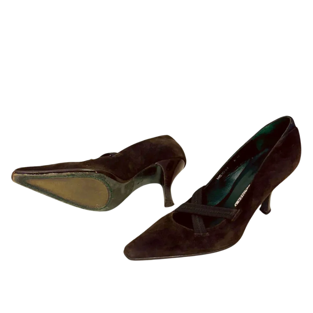 Vintage Suede Kitten Heels (6)