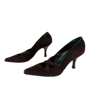 Vintage Suede Kitten Heels (6)