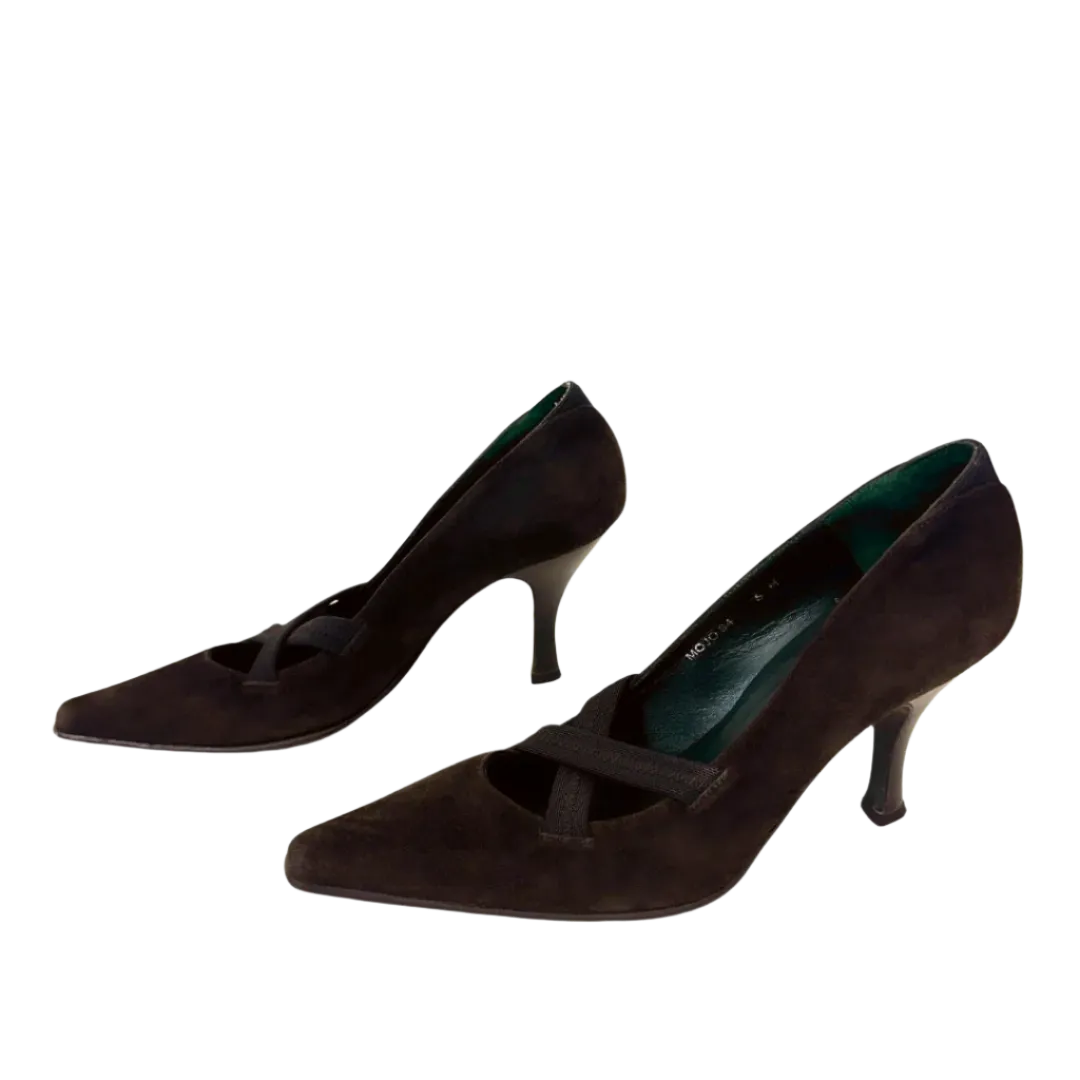 Vintage Suede Kitten Heels (6)