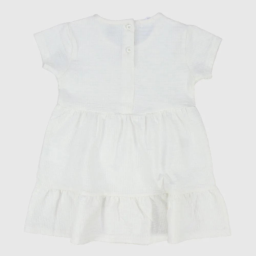 White Short-Sleeved Dress