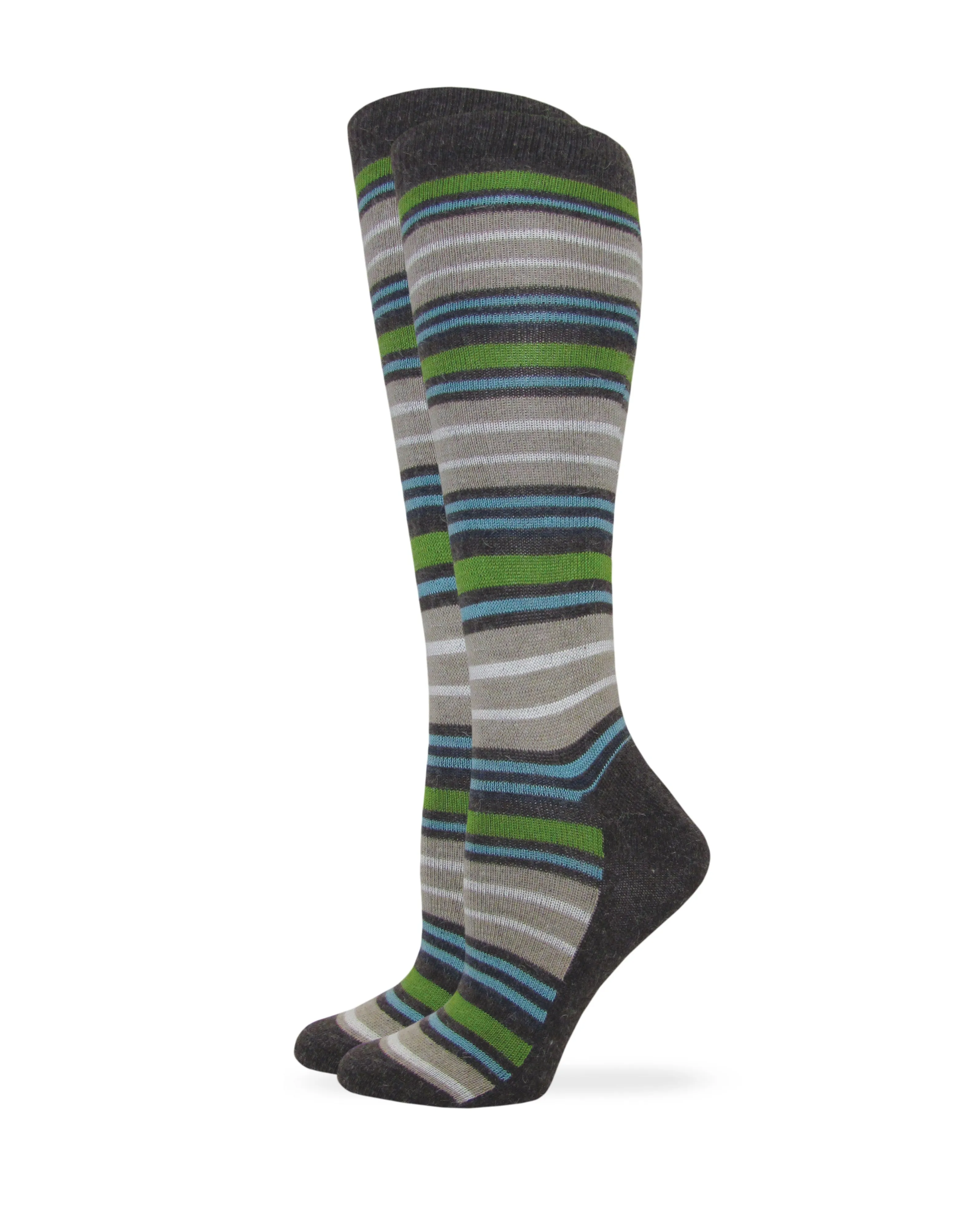 Wise Blend Ladies Angora Stripe Knee High Socks 1 Pair Pack