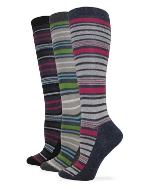 Wise Blend Ladies Angora Stripe Knee High Socks 1 Pair Pack