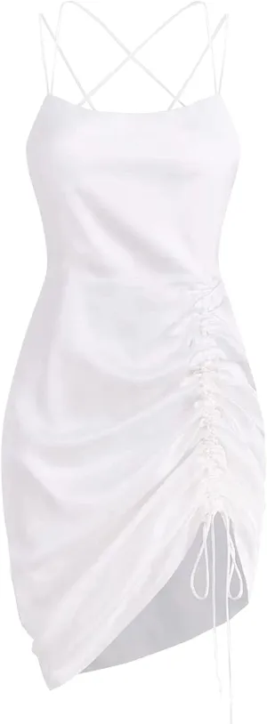 Women's Spaghetti Strap Satin Dress