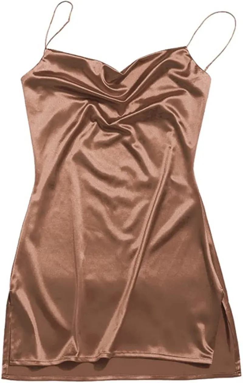 Women's Spaghetti Strap Satin Dress