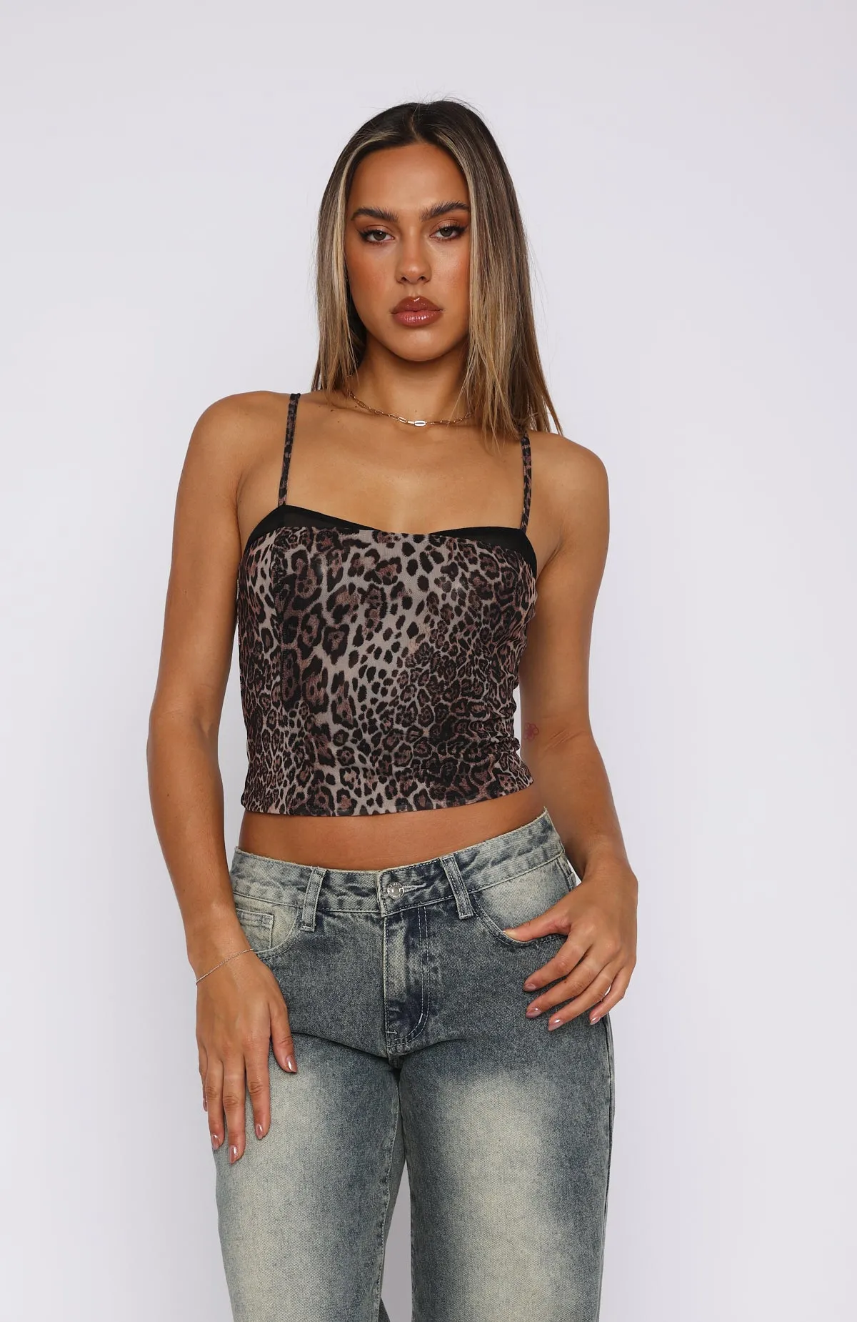You And I Mesh Bustier Leopard